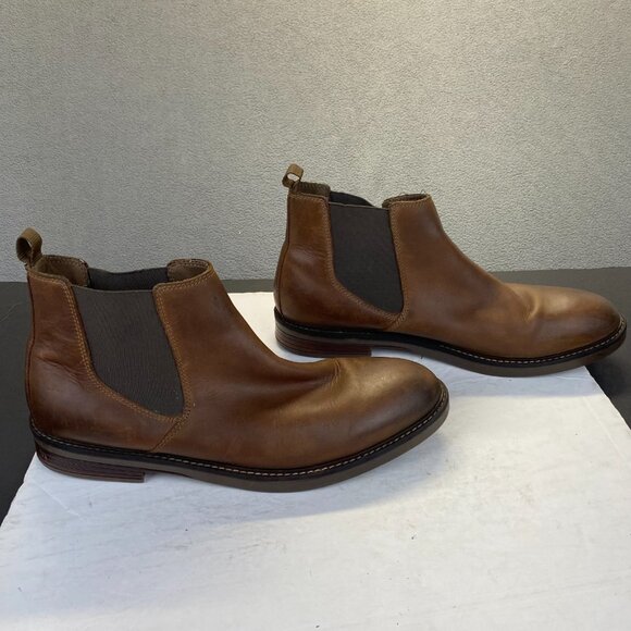 ClarksUltimate Comfort Men's Slip On Brown Leather Chelsea Boots,Size 13 M - Picture 1 of 16